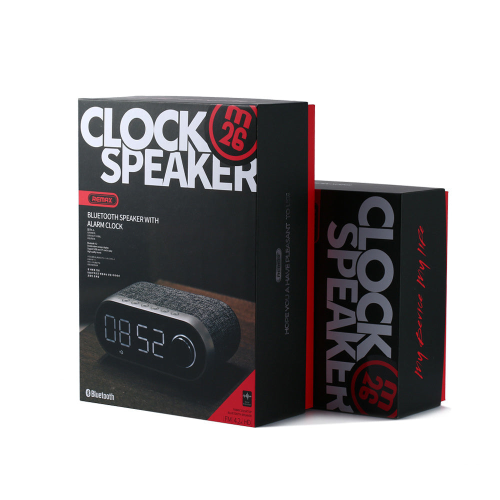 Contrôle de l'horloge de bureau, audio Bluetooth, radio FM, carte TF insérable, écran LED.