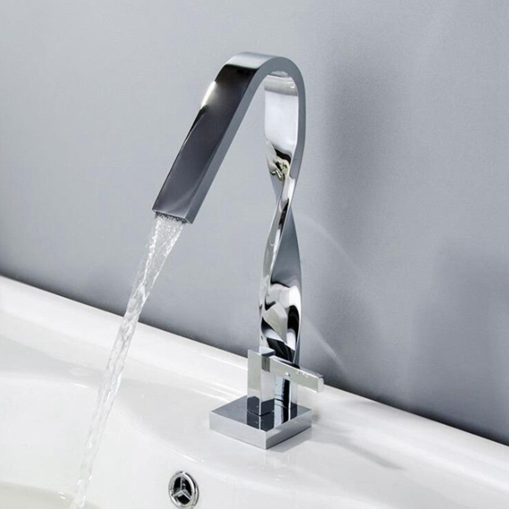 Grifo frío y caliente para lavabo de cobre, grifo nuevo con tubo trenzado de forma especial Kaiping creativo