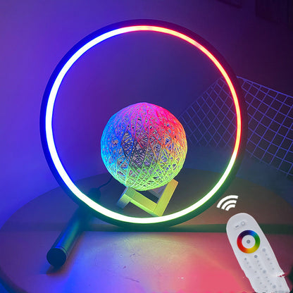 Lampe de Table minimaliste Led Cct Rgb, lumière circulaire Nodic Usb à couleur changeante