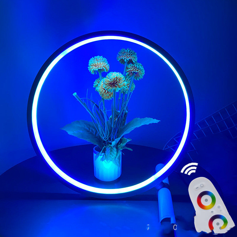 Lampe de Table minimaliste Led Cct Rgb, lumière circulaire Nodic Usb à couleur changeante