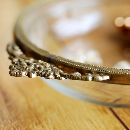 Boîte à bijoux avec bordure en laiton faite à la main, boîte à bijoux de rangement française, boîte à bagues