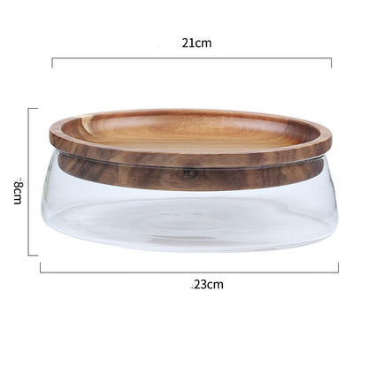 Mesa de centro moderna para sala de estar, caja de almacenamiento doméstica de doble vidrio