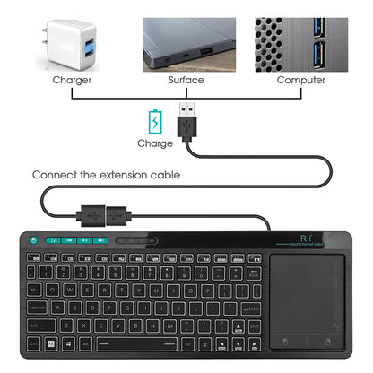 Multimdeia RGB Backlit Keyboard With Touchpad