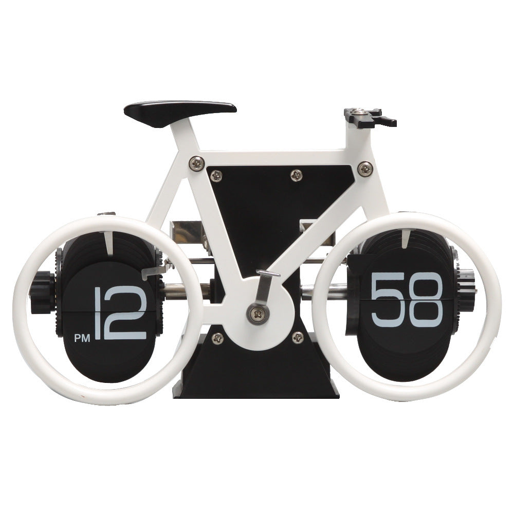 Creative Flip Clock Bicycle Shaped Clock Table Alarm Travel Clock Home Decorative