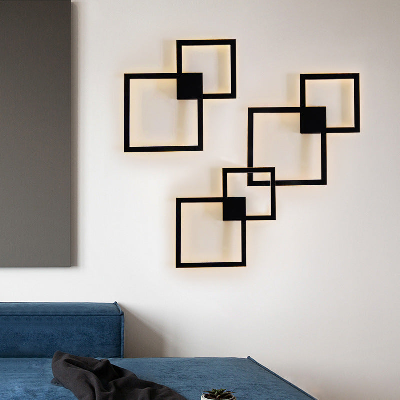 Modern Creative Geometric Square Aisle Wall Decoration Lamps