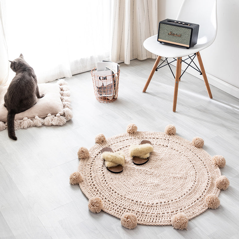 Alfombras de bolas hechas a mano Decoración del hogar de la habitación de los niños