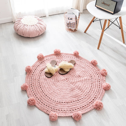 Alfombras de bolas hechas a mano Decoración del hogar de la habitación de los niños