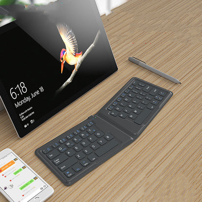 Compatible con Apple, teclado Bluetooth plegable aeroespacial, iPad, tableta, teléfono, teclado universal de oficina