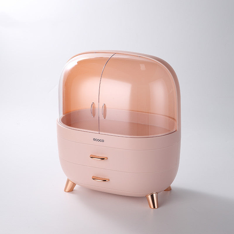 Boîte de rangement pour cosmétiques, coiffeuse de bureau anti-poussière pour la maison