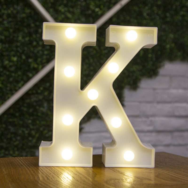 26 Letters White LED Night Light Marquee Sign Alphabet Lamp