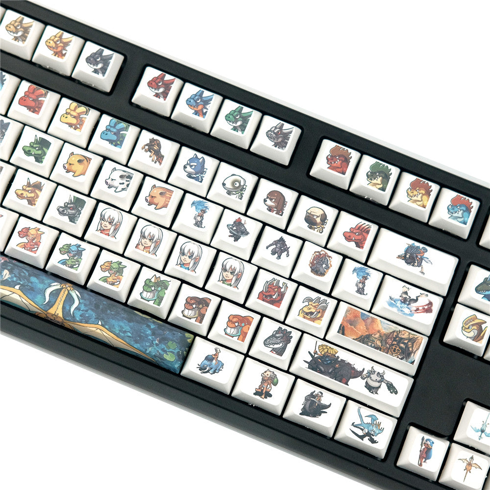 Xda Little Monster Sublimation Keycap Personality Cartoon Mechanical Keyboard Dedicated Keys