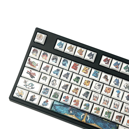 Xda Little Monster Sublimation Keycap Personality Cartoon Mechanical Keyboard Dedicated Keys