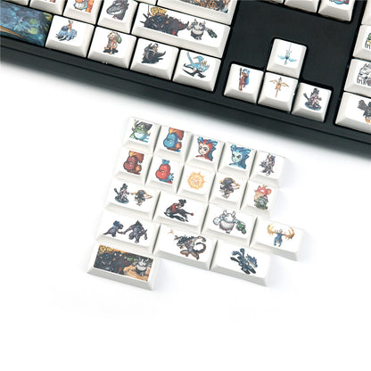 Xda Little Monster Sublimation Keycap Personality Cartoon Mechanical Keyboard Dedicated Keys