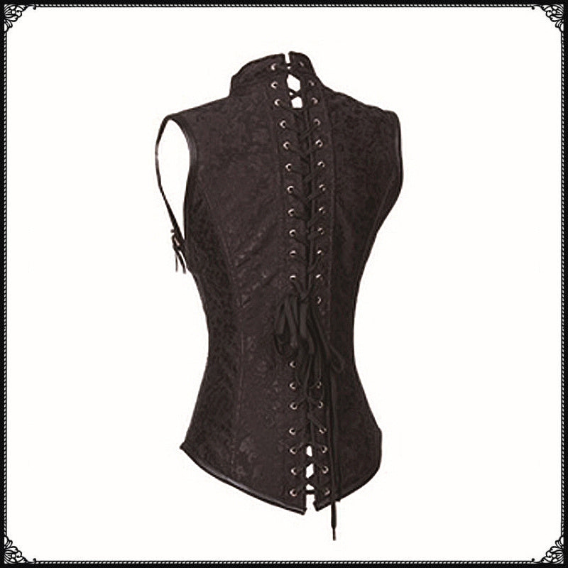 Magic Card Riding New European And American Retro Palace Gothic Vest Corset Steel Bone Cosplay Halloween Shooting Suit