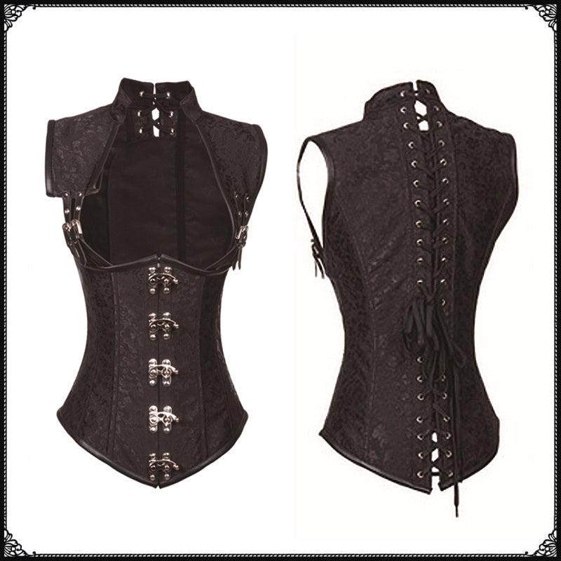 Magic Card Riding New European And American Retro Palace Gothic Vest Corset Steel Bone Cosplay Halloween Shooting Suit