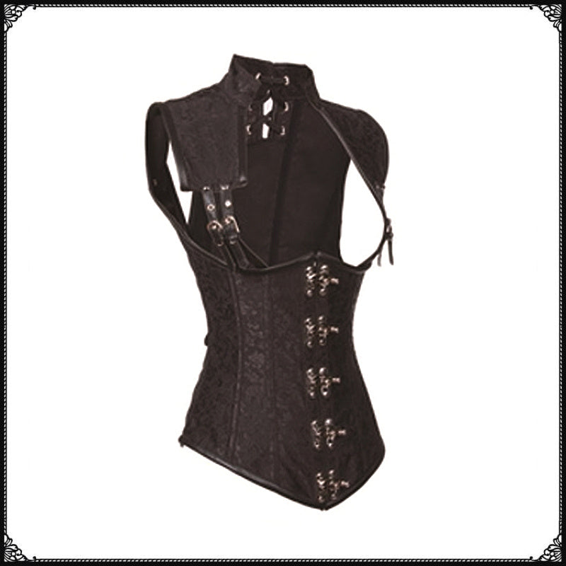 Magic Card Riding New European And American Retro Palace Gothic Vest Corset Steel Bone Cosplay Halloween Shooting Suit