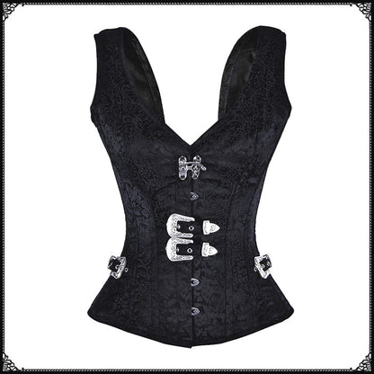 Magic Card Riding New European And American Retro Palace Gothic Vest Corset Steel Bone Cosplay Halloween Shooting Suit