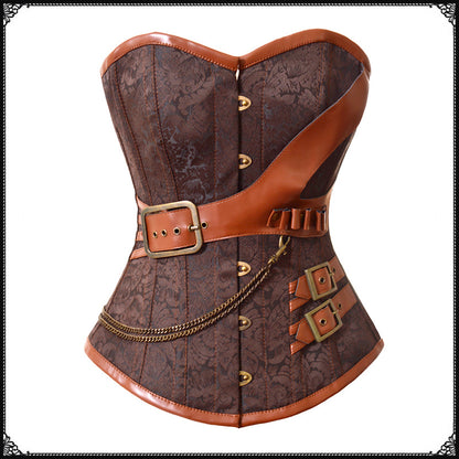 Magic Card Riding New European And American Retro Palace Gothic Vest Corset Steel Bone Cosplay Halloween Shooting Suit