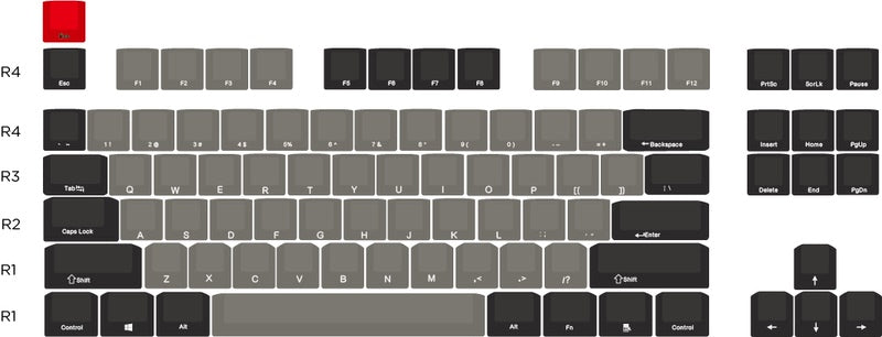 Tecla transparente Dolch grabada lateral Jkdk Pbt