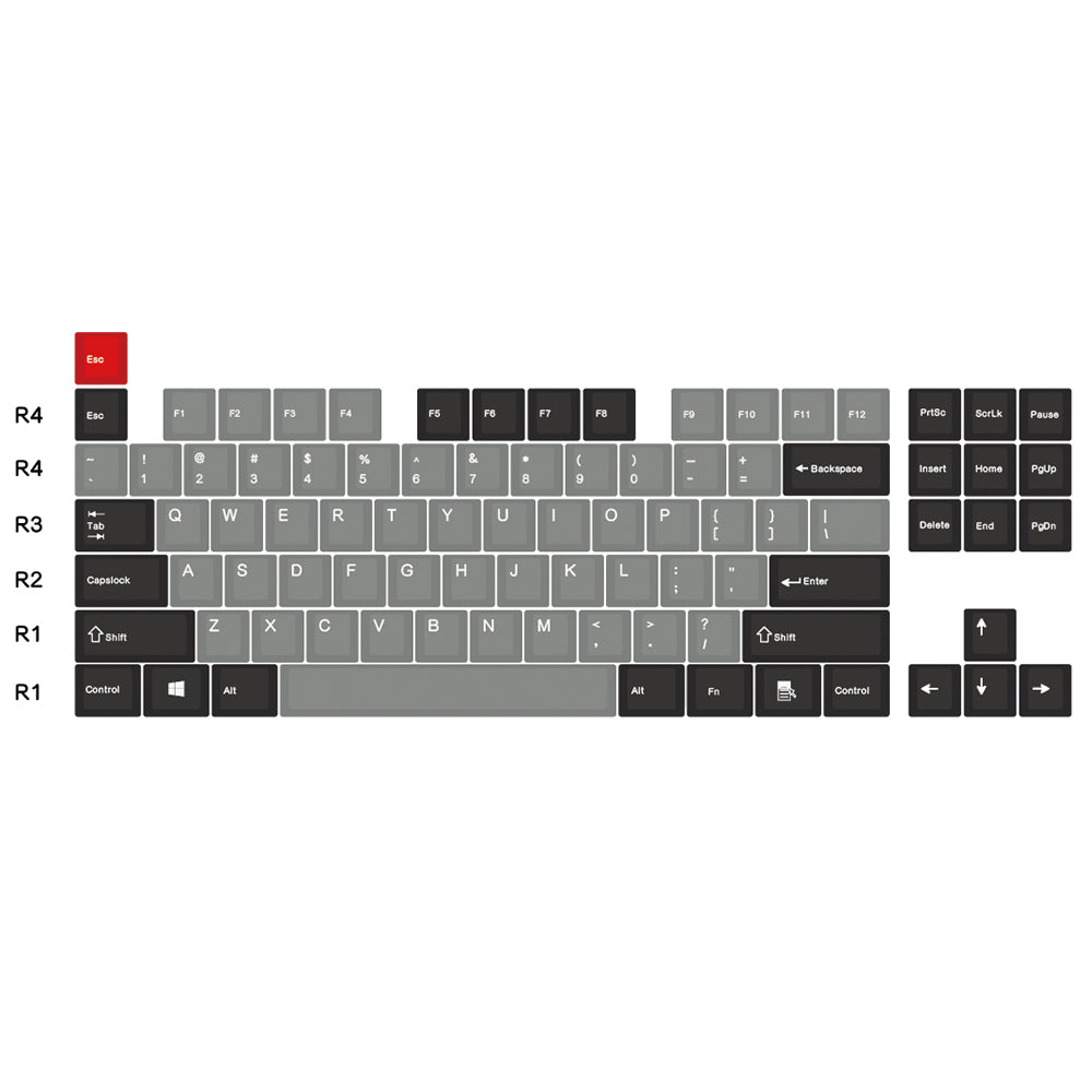 Tecla transparente Dolch grabada lateral Jkdk Pbt