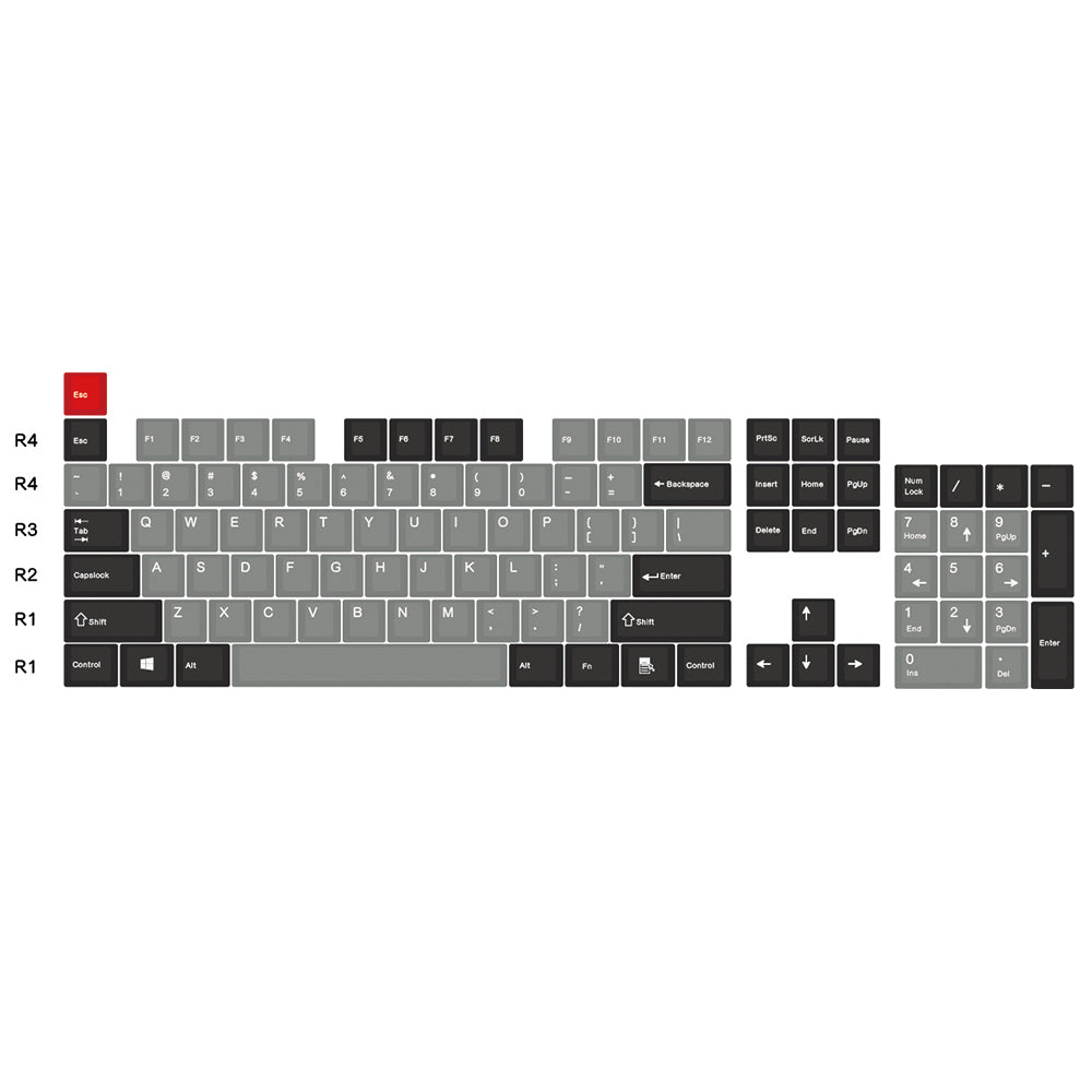 Jkdk Pbt côté gravé Dolch Transparent Keycap