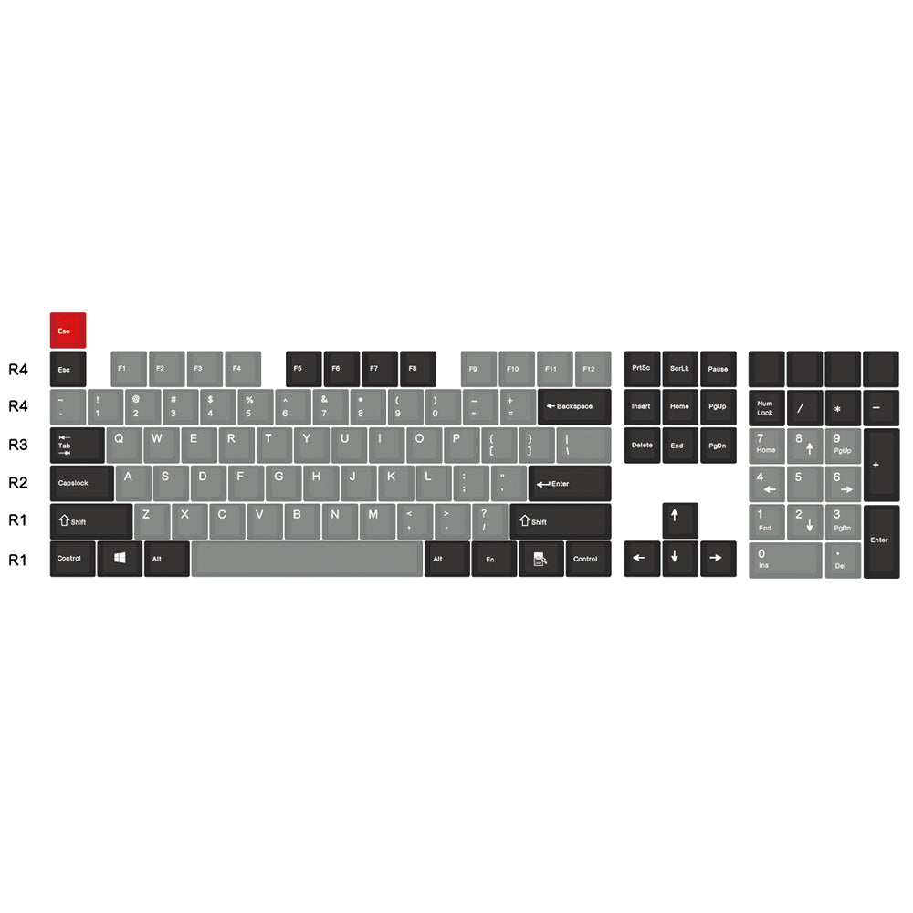 Tecla transparente Dolch grabada lateral Jkdk Pbt