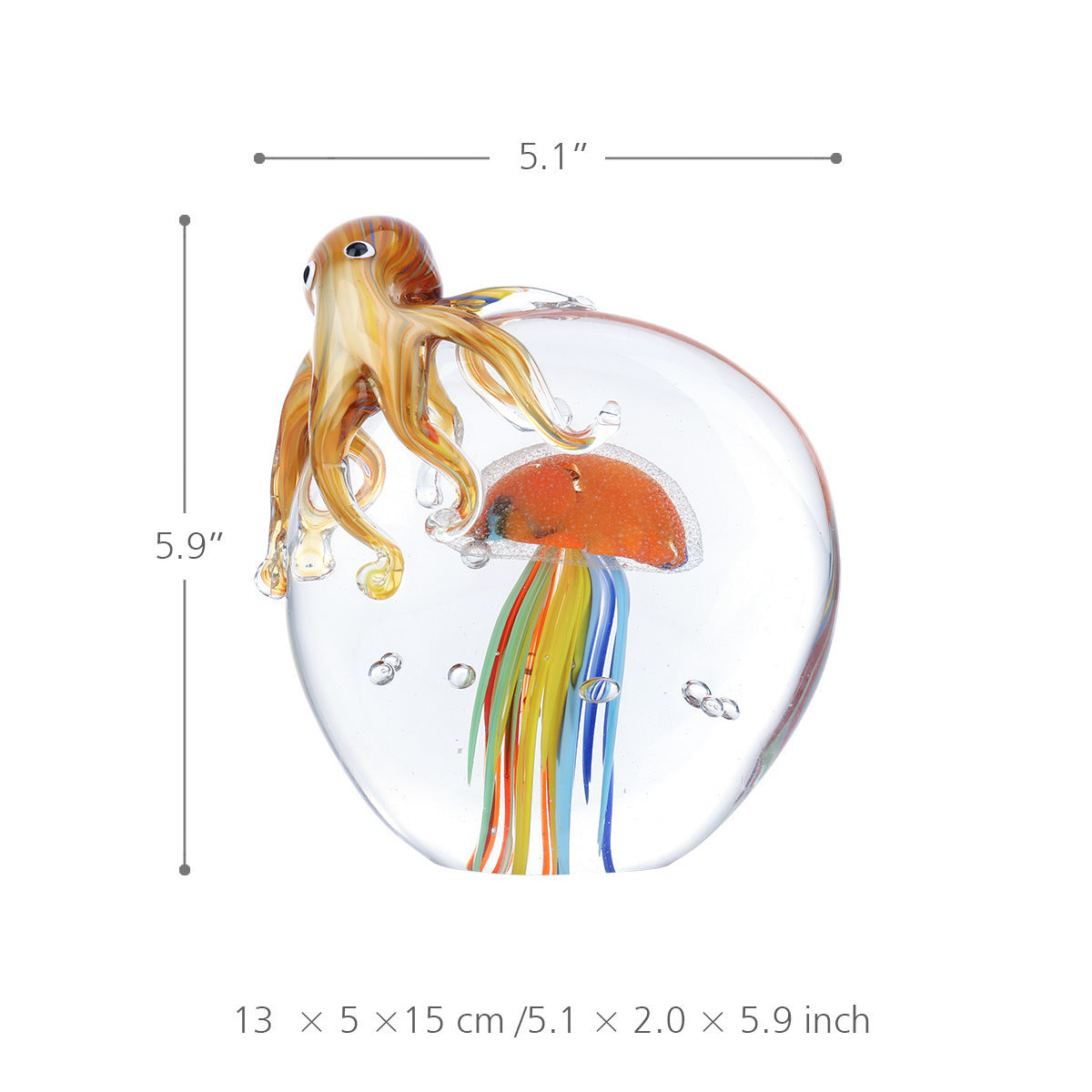 Méduse poulpe décoration créative en verre d'ameublement
