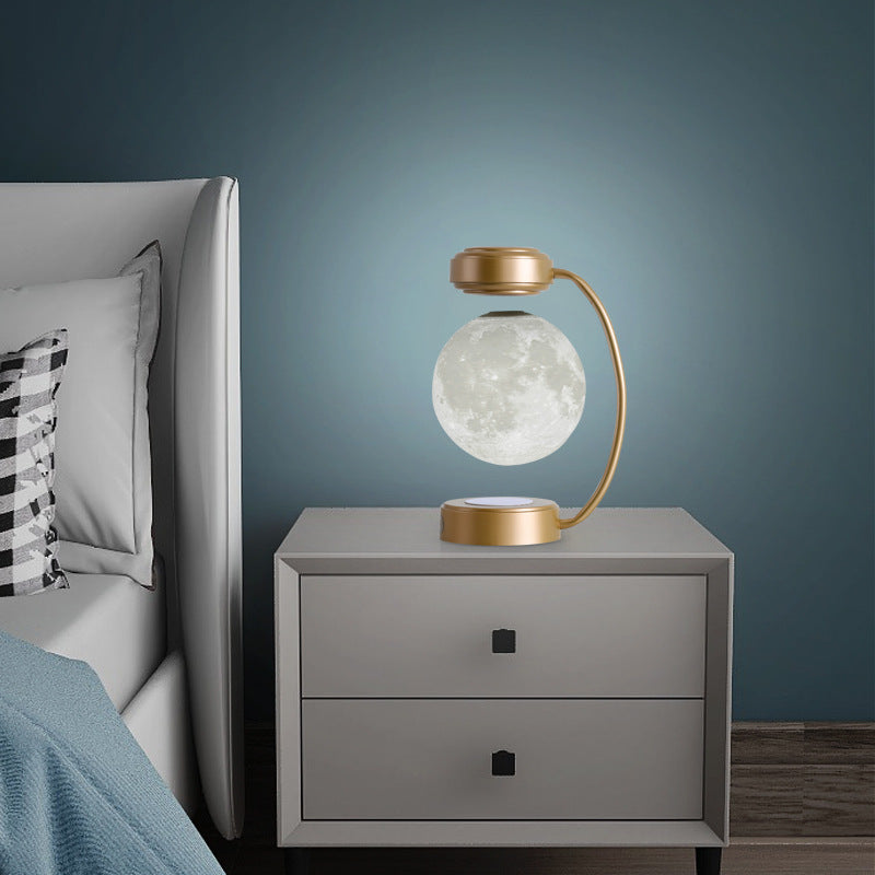 Lampe LED 3D en forme de lune, veilleuse à lévitation magnétique sans fil, boule flottante rotative, pour l'école, le bureau, la librairie, décoration de la maison