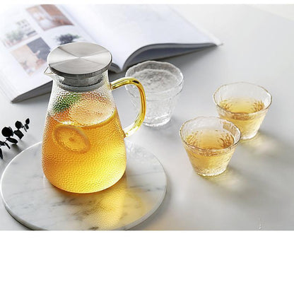 Pot de boisson froide en verre martelé résistant à la chaleur