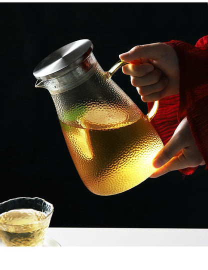 Pot de boisson froide en verre martelé résistant à la chaleur