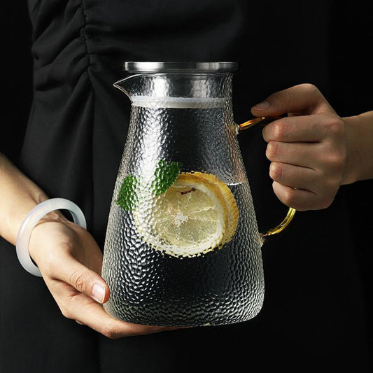 Hammered Heat-Resistant Glass Cold Drink Pot