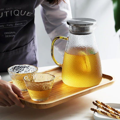 Pot de boisson froide en verre martelé résistant à la chaleur