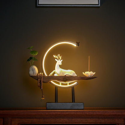 Light Ring White Porcelain Deer Home Furnishing Living Room