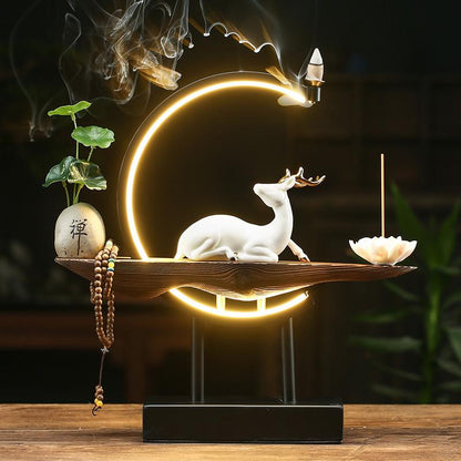 Light Ring White Porcelain Deer Home Furnishing Living Room