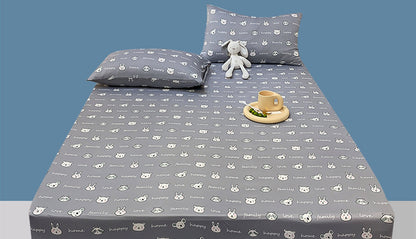 Sábana elástica de algodón con estampado geométrico, sábana ajustable, ropa de cama elástica, funda de colchón, juego de cama tamaño queen y king, colcha