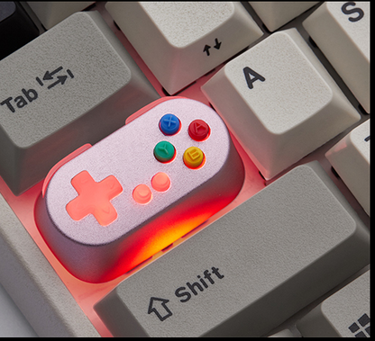 Manija de consola de juegos, interruptor de teclado mecánico inalámbrico con tapa de tecla transparente de Metal