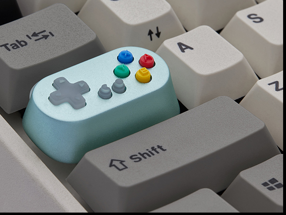 Poignée de Console de jeu en métal Transparent, capuchon de clavier mécanique sans fil, interrupteur