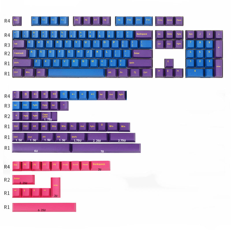 Nuevo producto de Capturer, polvo de moldeado de dos colores, original, negro, azul, morado, rojo, negro, azul, negro con teclas mecánicas PBT de dos colores