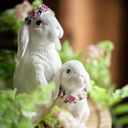 Guirlande de décoration de lapin, ornements en résine, accessoires pour la maison