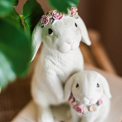 Guirlande de décoration de lapin, ornements en résine, accessoires pour la maison