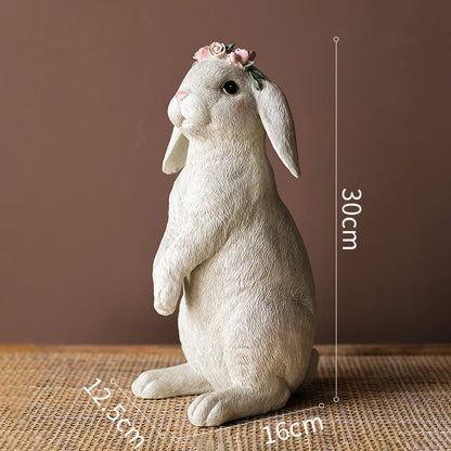 Guirlande de décoration de lapin, ornements en résine, accessoires pour la maison