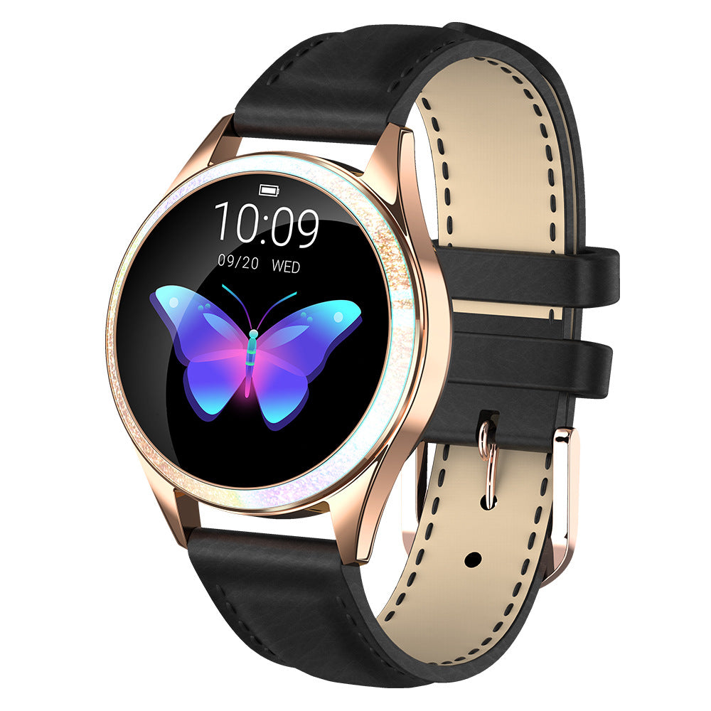 Reloj de pulsera inteligente a la moda para mujer IP68 recordatorio del ciclo menstrual para levantar la muñeca pantalla brillante esfera dinámica natación