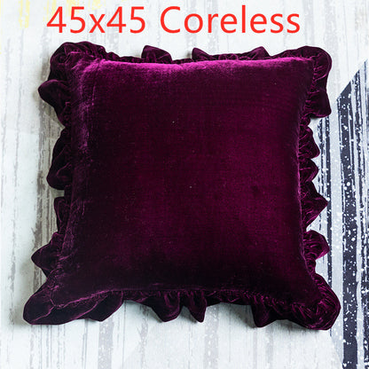 Coussin en dentelle, coussin de couleur unie, coussin de taille, coussin de tête de lit, housse de coussin