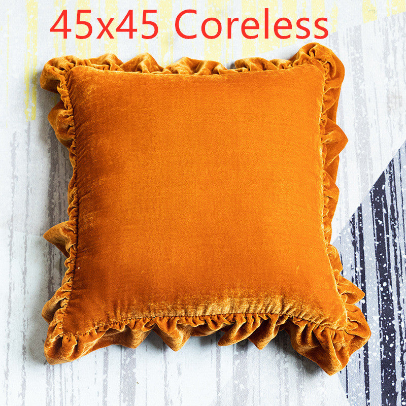 Coussin en dentelle, coussin de couleur unie, coussin de taille, coussin de tête de lit, housse de coussin