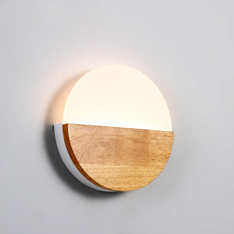 Lámpara de pared LED de madera, lámpara de noche para dormitorio, estudio, sala de estar moderna y sencilla