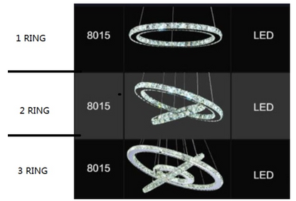 Lustre en cristal simple avec anneau en acier inoxydable