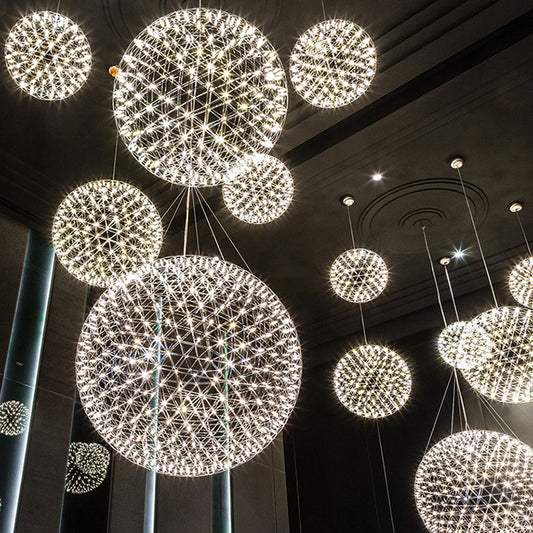 Lustre boule d'étincelle de pissenlit gypsophile, lumière de feu d'artifice créative