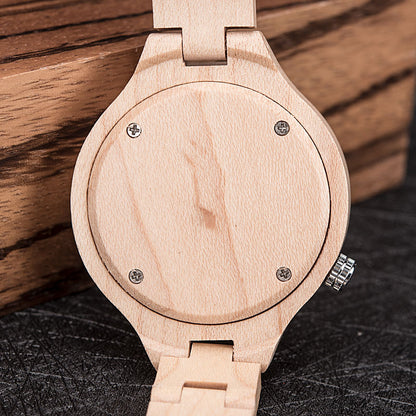 Reloj de cuarzo luminoso de madera