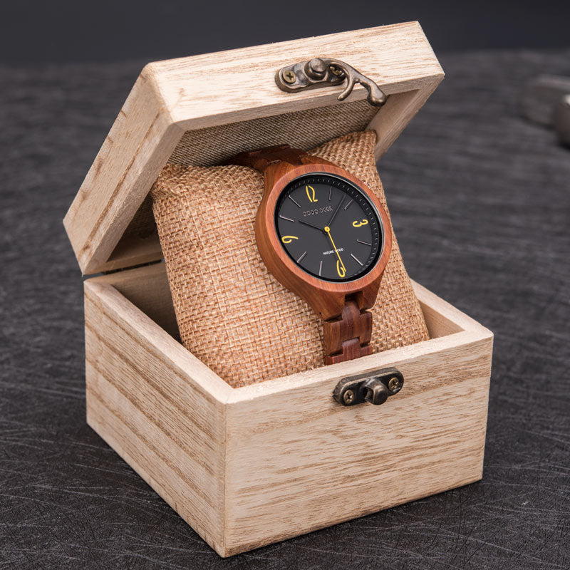 Reloj de cuarzo luminoso de madera