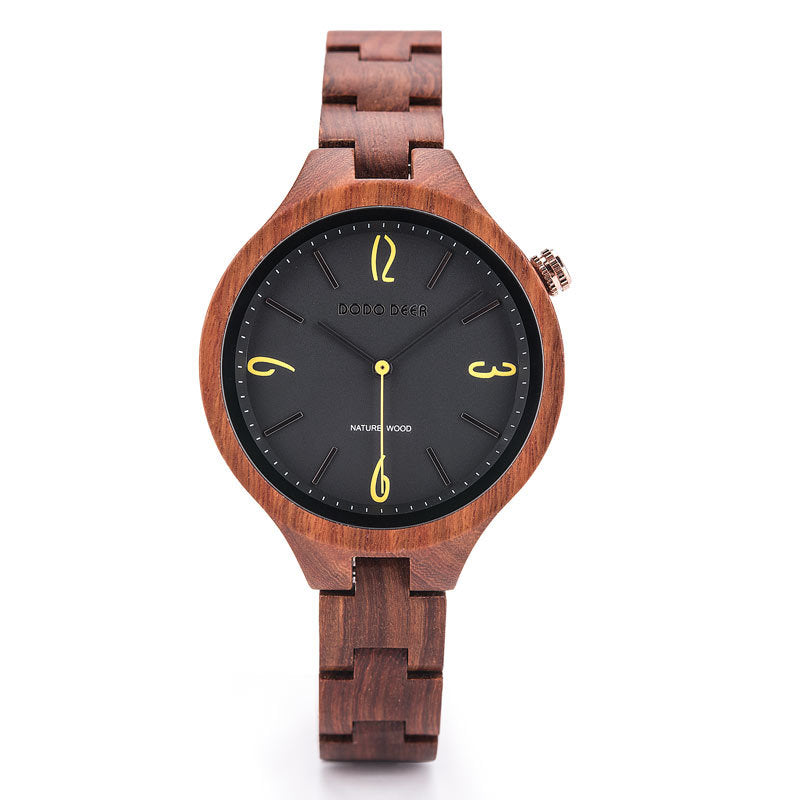 Reloj de cuarzo luminoso de madera